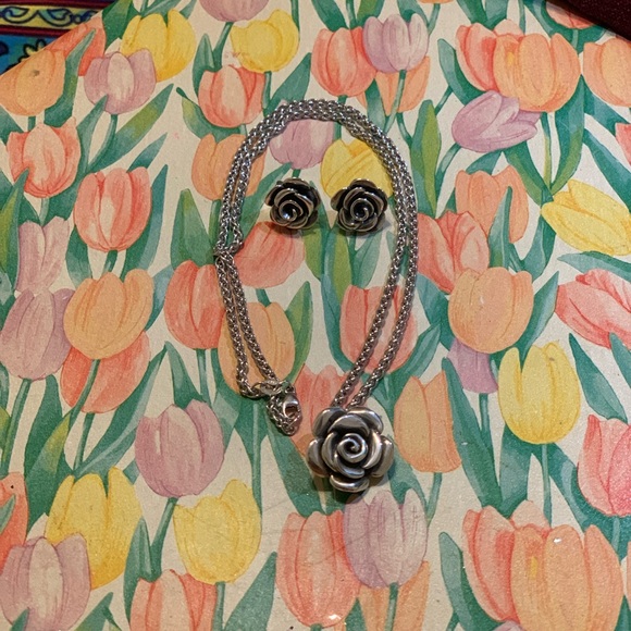 James Avery Retired Rose Blossom Pendant and Earring set SOLD - Picture 4 of 4